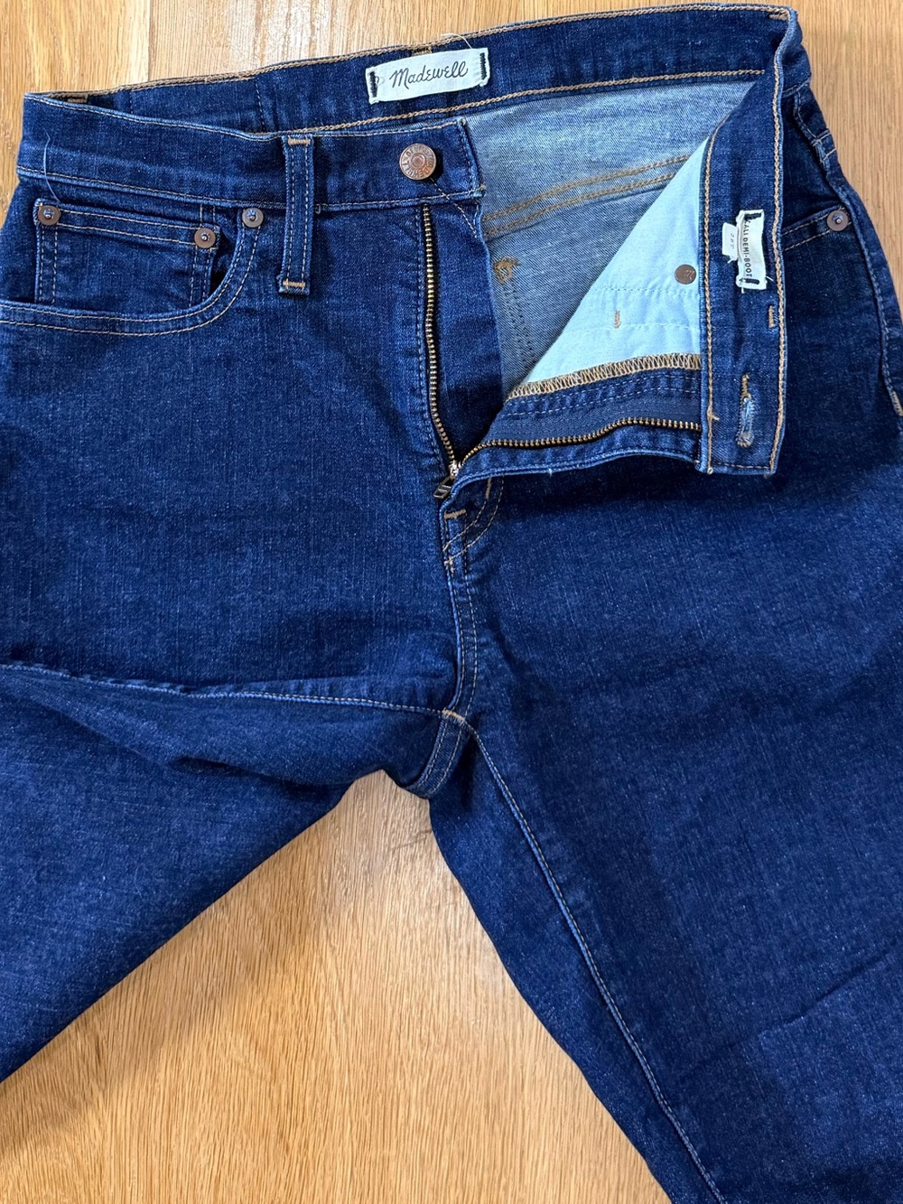 Madewell Cali Demi-Boot Jeans Dark Wash High Rise Flare Stretch Denim size 28 - Picture 7 of 12
